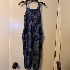 Navy Blue Paisley Bandana print Jumpsuit